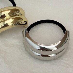 Gold & Geometric Metal Hair Ties | Durable Alloy with Strong Elastic